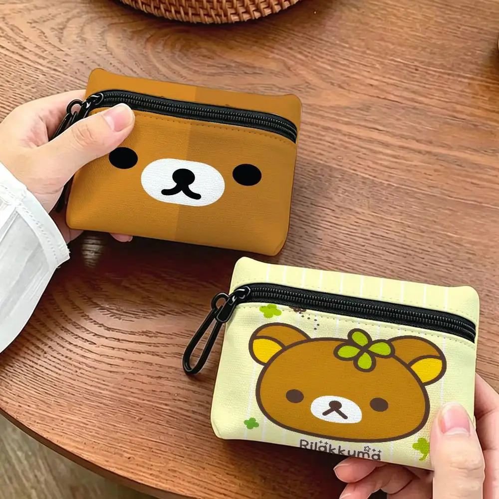Cute Cartoon Anime R-Rilakkuma  Daily Carry Oxford Fabric Small Coin Purse Multi-use Storage Pouch For Keys Cards Coins