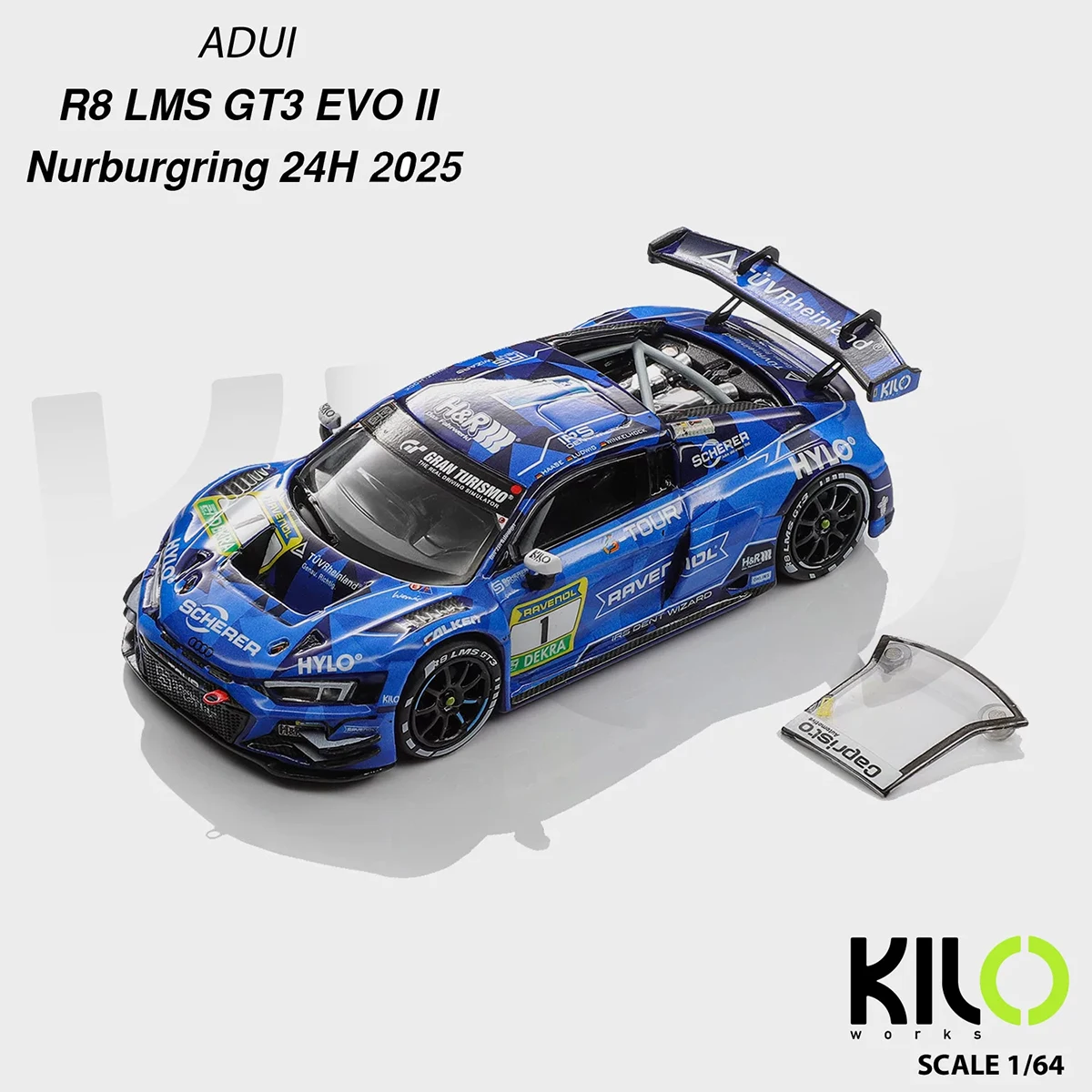 Kilo Works 1:64 Vollständige Rennwagen-Kollektion Lotus Emira GT4 # 75/ # 88 & Audi R8 LMS GT3 Evo II # 1 Diecast-Modellauto-Set auf Lager – Detail 2
