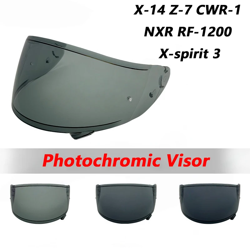 

For Shoei X14 X-14 Z7 Z-7 CWR-1 NXR RF-1200 X-spirit 3 Helmet Photochromic Visor Lenses Darkens & Clears Helmet Visor