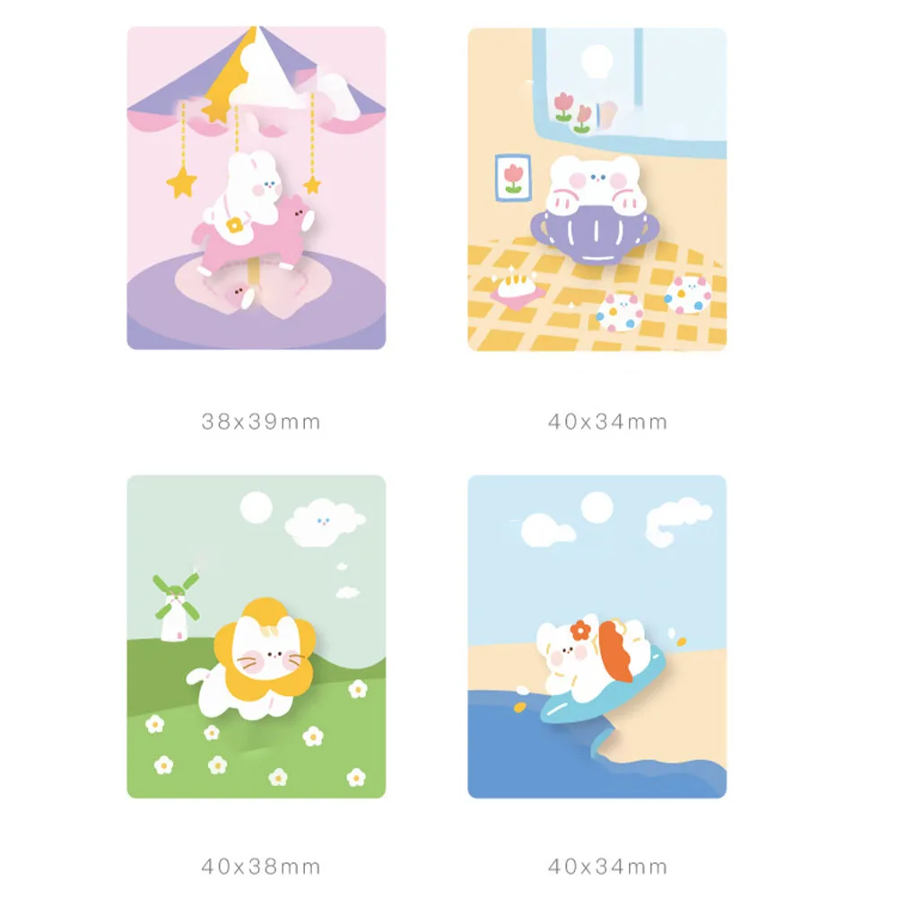 1 قطعة عصا على ملصقات التطريز الكرتون الأرنب الدب القط الكلب لطيف الحيوان حجم صغير التصحيح الخلفي لاصق