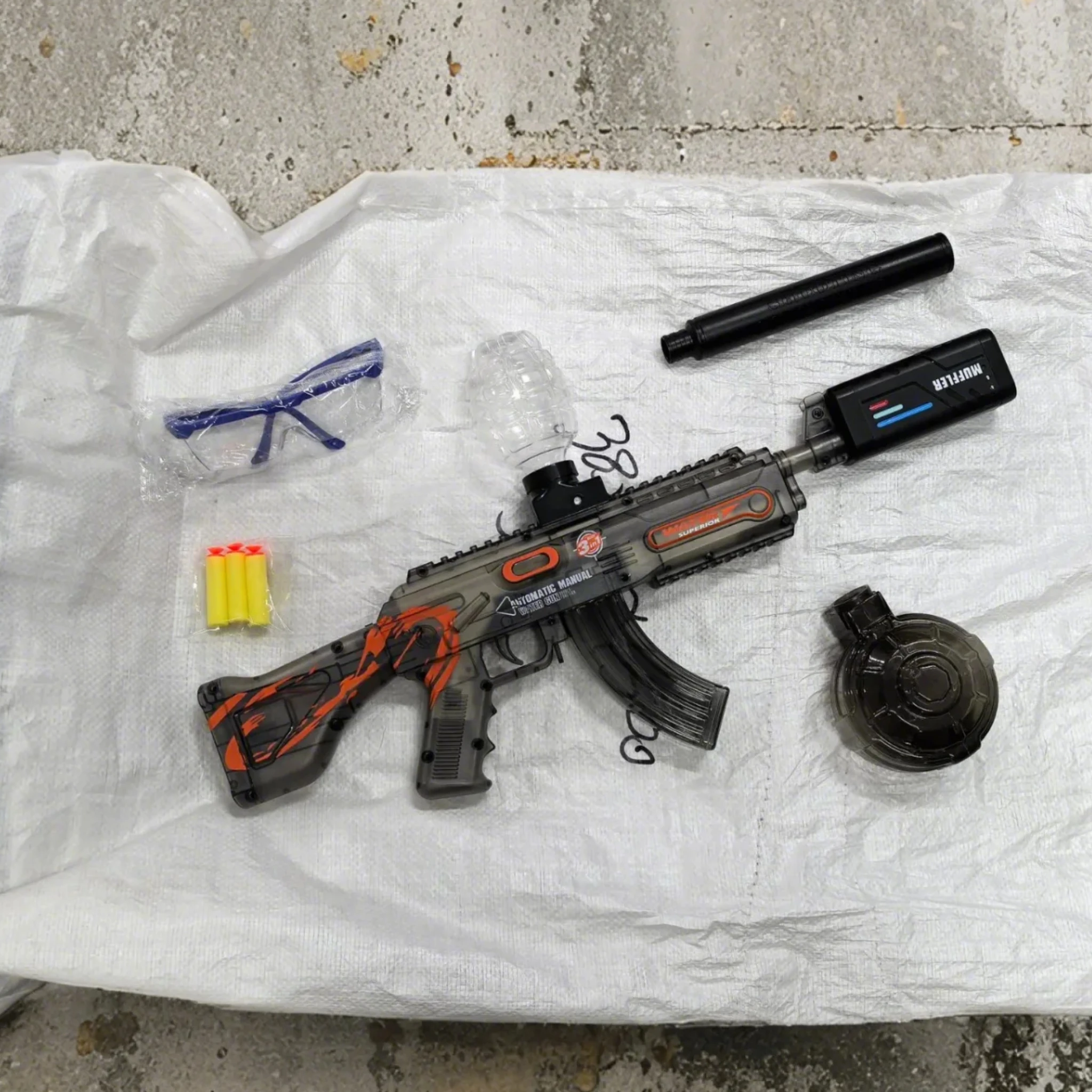 Blaster multifunzione ricaricabile: modalità dardo in schiuma, gel e acqua - Pistola giocattolo da battaglia per squadra all'aperto/famiglia Megalodon |   Regali fantastici