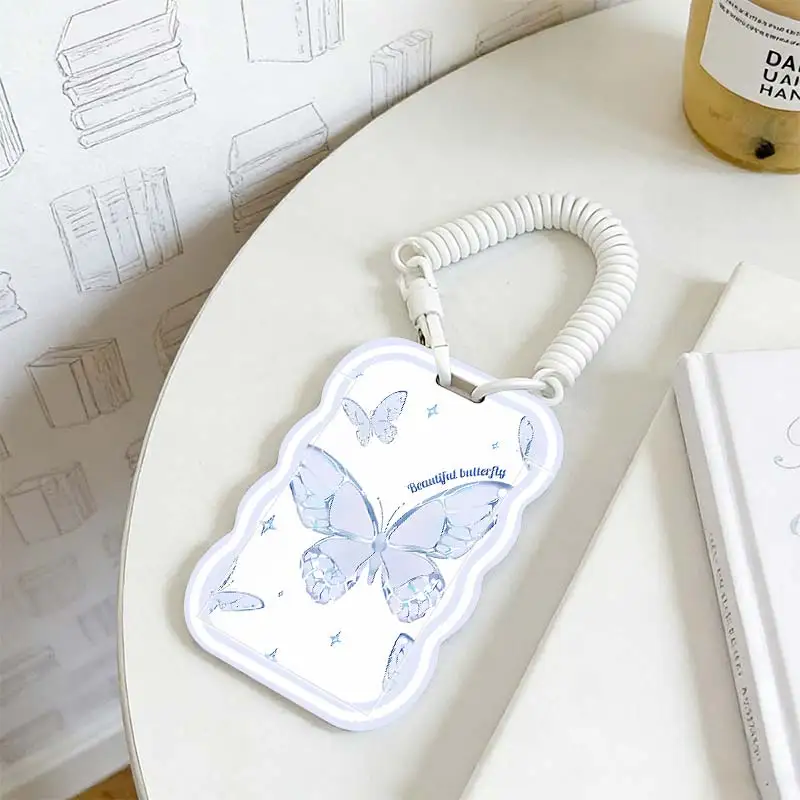Card Holder for Student Bus/Meal Card Protection Case Kpop Photocard Holder Stretchable Spring Cord Photo Protector