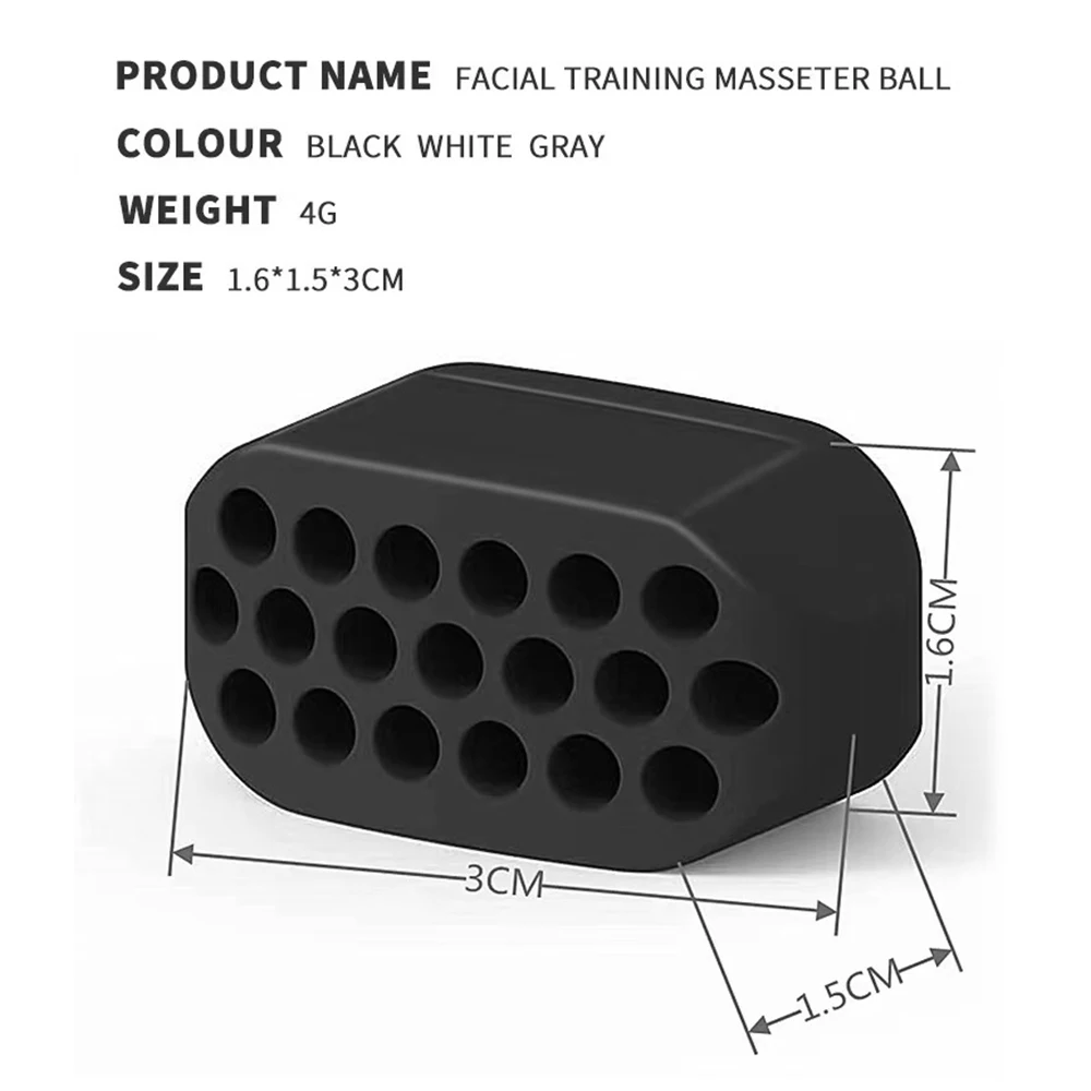 Silicone Jawline Exerciser Tablets para Homens e Mulheres, Jaw Trainer para Iniciantes, Usuários Avançados, Fitness Ball, Intermediário