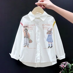 Baby Kids White Shirts Tops School Outfits Girls Casual Blouses Long Sleeve Teenagers Children Costumes 4 5 7 8 9 10 11 12 Years