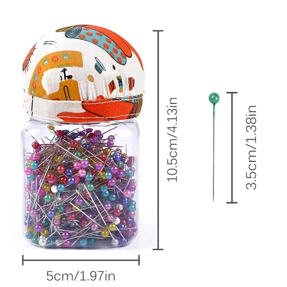 500 szt. Igieł z perłową główką Szpilki do pikowania zapakowane w tkaninie Szpilka Poduszka Butelka Dekorowanie ślubne Narzędzie Rzemiosło krawieckie