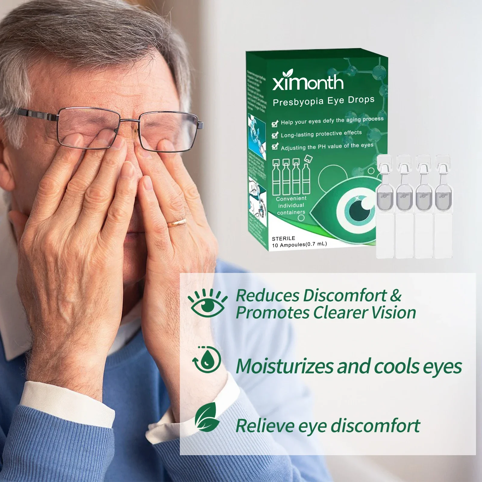 10pcs Presbyopia Cataract Vision Restore Eye Drops Improving Eyesight Eyes Discomfort Better Vision Glacoma Eyes Care Liquid