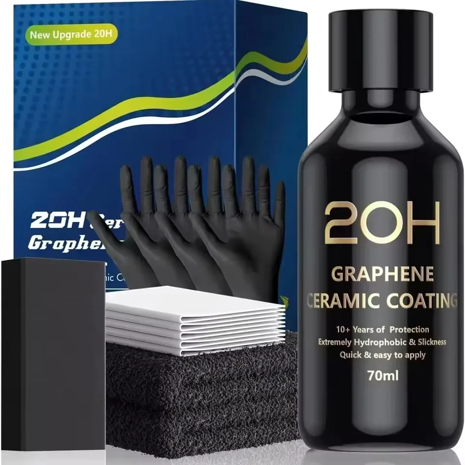 طلاء سيراميك جرافين جديد 20 ساعة مع تقنية مسار ذاتي للشفاء والأشعة فوق البنفسجية لمحترفين تفاصيل السيارة 10+ سنوات من الحماية