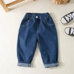 Boys Casual Jeans Trousers Girl Baby Boy's Denim Clothing Pants Kids Children Garments Bottoms 2 3 4 5 6 Years