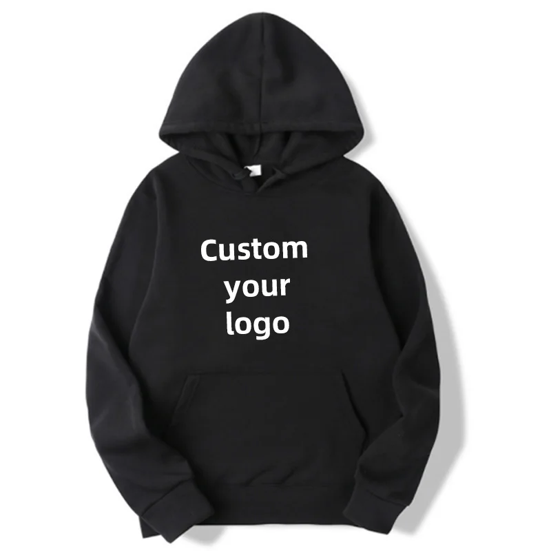 Men and Women DIY Printed Hooded Sweatshirt Loose Pullover  Spring Autumn Winter Cotton Customize your logo Hoodie (S-4XL)