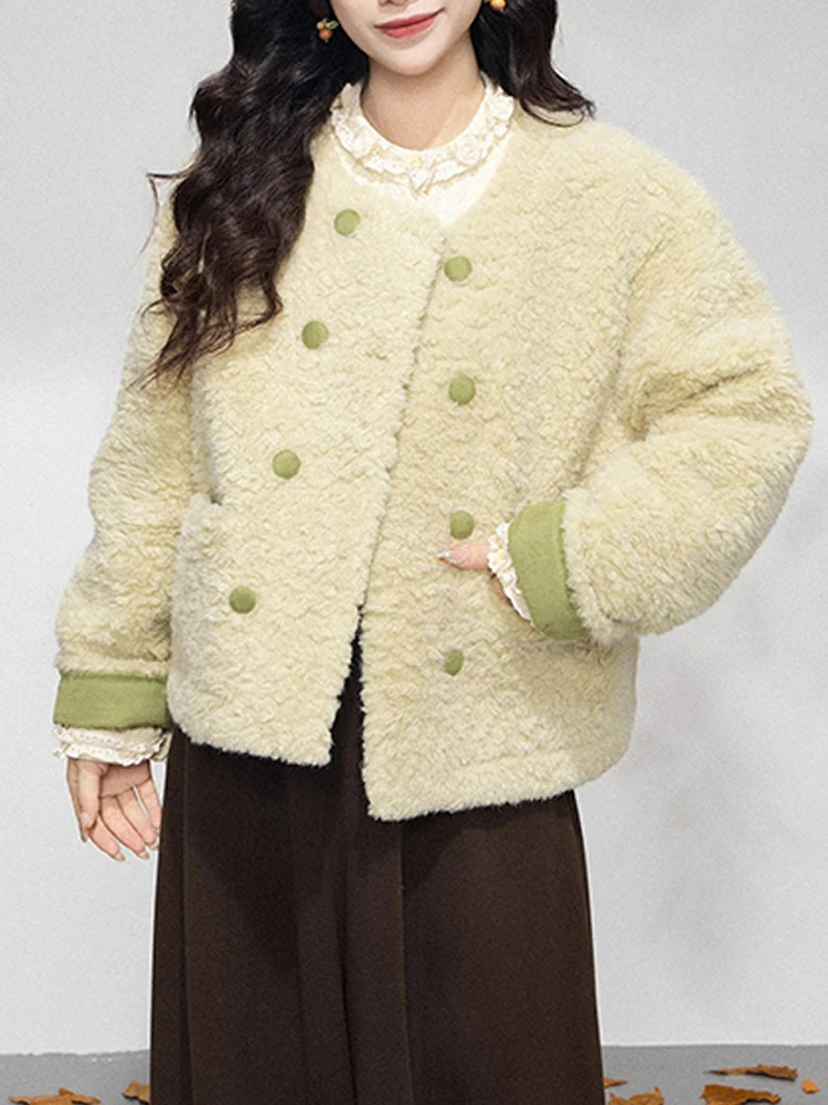 

Новинка! Элегантная женская хлопковая куртка в корейском стиле с эффектом похудения, модная, с цветовыми блоками, для повседневной носки, зимняя верхняя одежда.