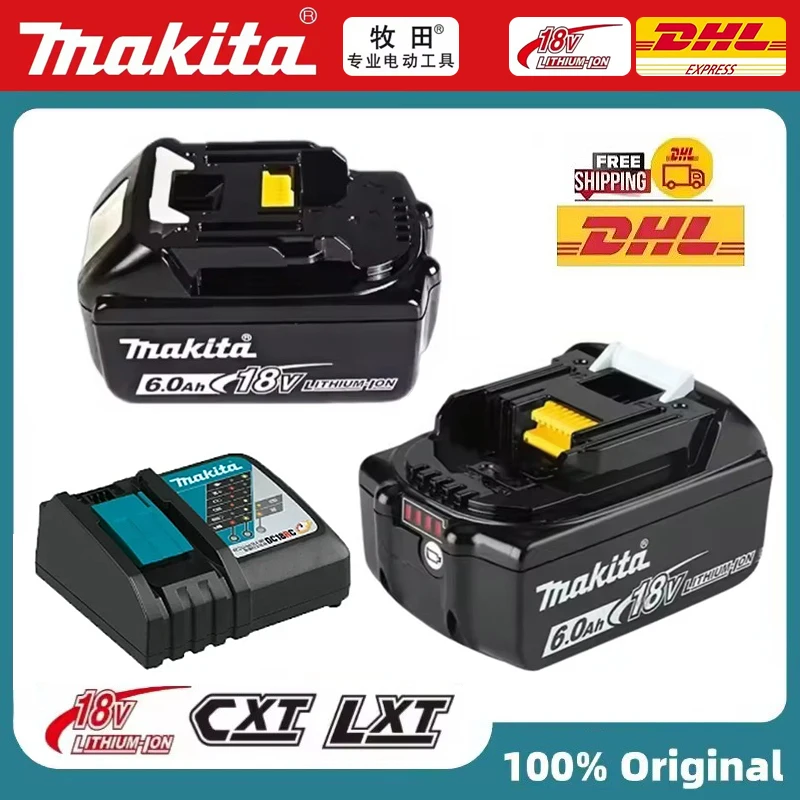 

100% original rechargeable lithium battery charger Makita 6.0Ah18V power tool for Makita BL1860B BL1850 BL1830 Fast Charging