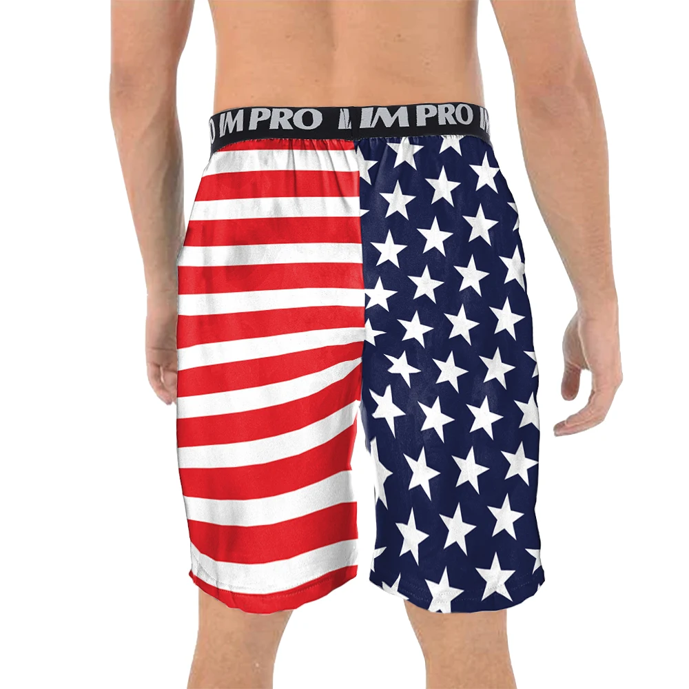 Nadanbao Independence Day Summer Beach Party Shorts Men's Beach Pants American Flag Printing Fashion Pants Surfing Wetsuit