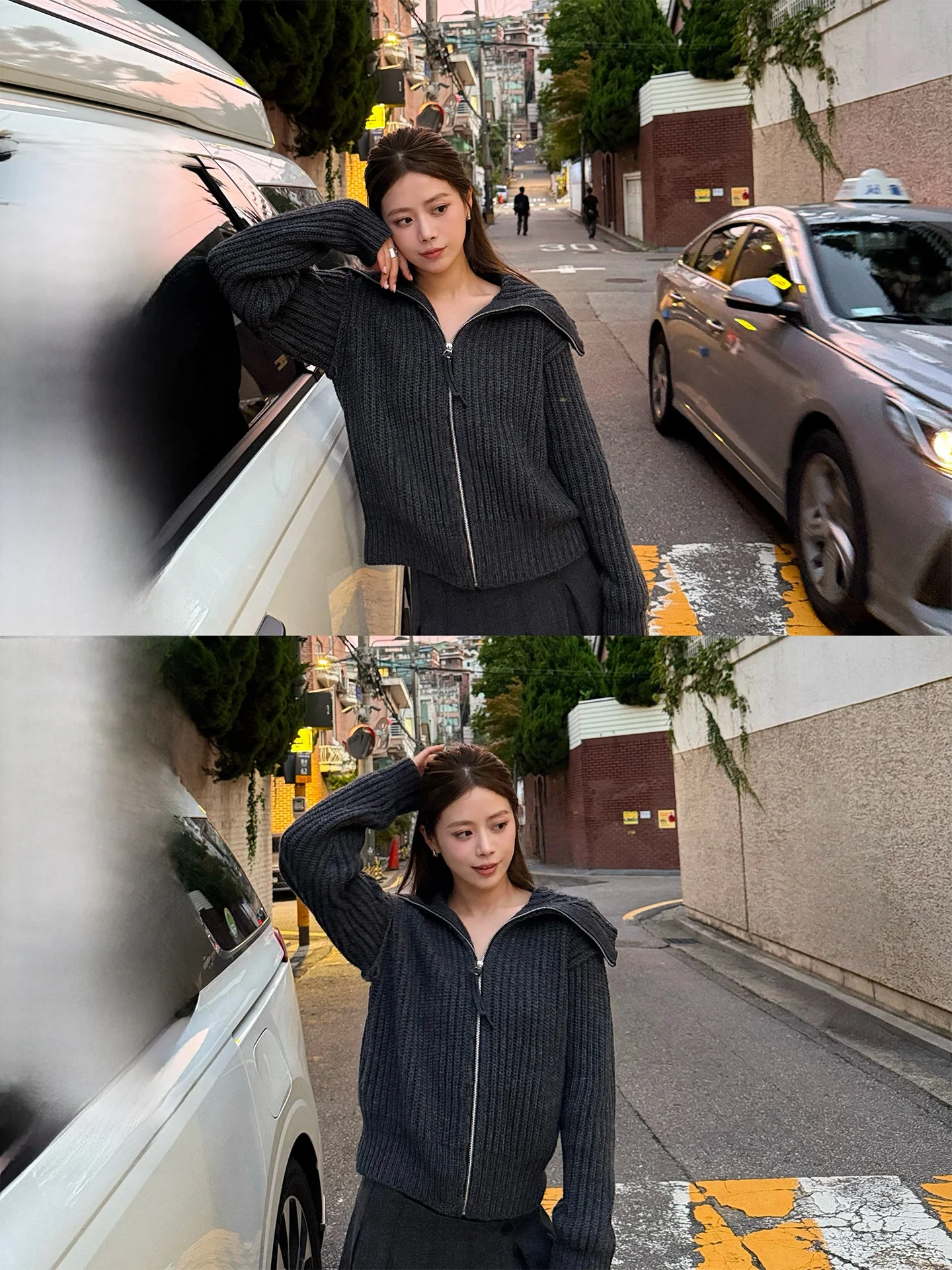 

TeeH Eaton Hepburn Heavyweight Wool Blend Knitted Cardigan Women's Winter High-End Feeling Top Warmth Retaining Long Sve