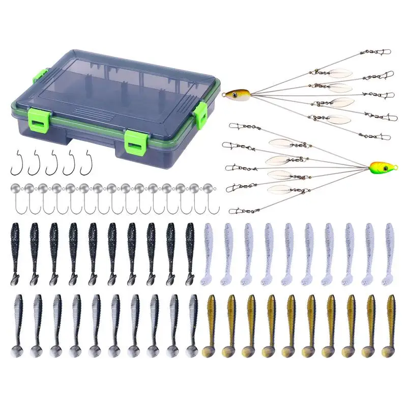 

Fishing Kit Realistic Saltwater Fish Gear With Storage Box Reflective Coating Waterproof Fishing Gear Accessories For River Ice