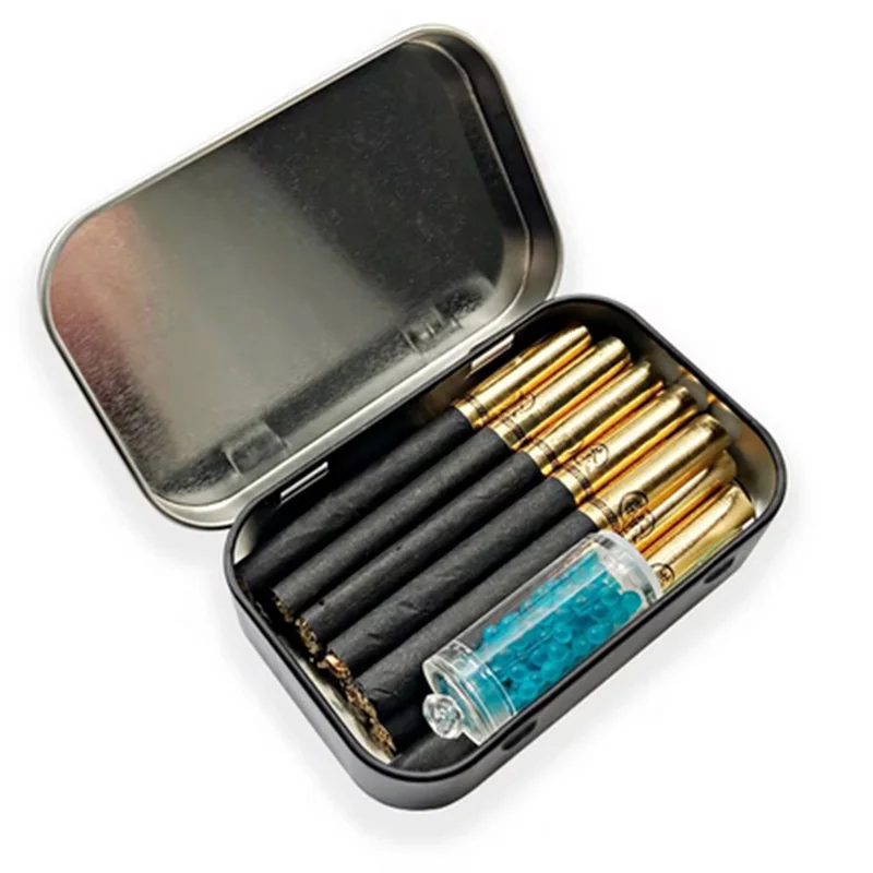 Cigarette Case Box Empty Metal Tin Flip Jewelry Candy Organizer Rectangle Container Tinplate Box Sealed Portable