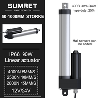 4000N Electric Linear Actuator IP66 DC Motor 100MM 200mm 300mm 400mm 500mm 1000mm Stroke Stainless Steel Telescopic Inner Tube