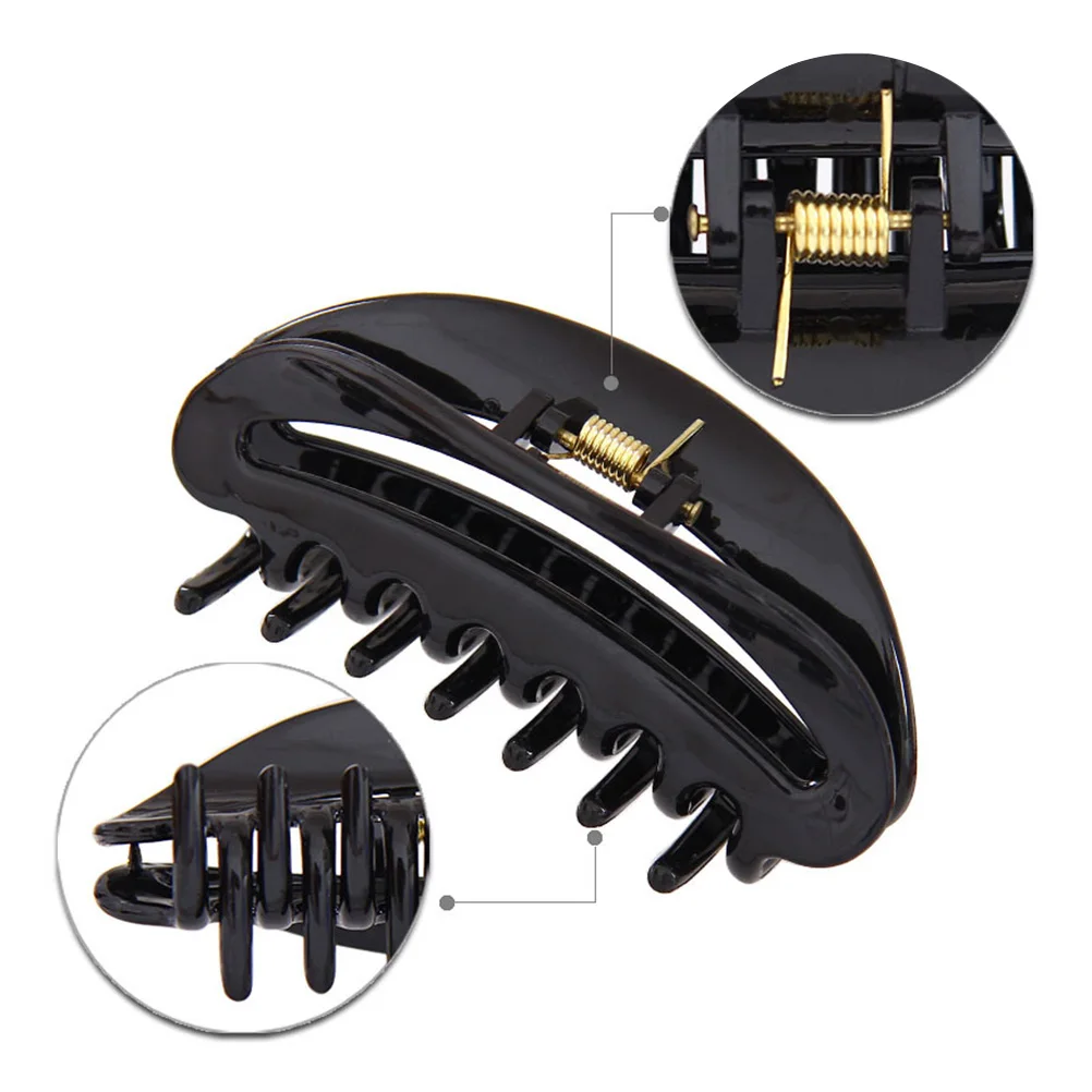 

2PCS Semi Circular Hair Clip Acrylic Claw Pins Long Service Life Anti Slip Teeth Durable Material Styling Tools Accessories
