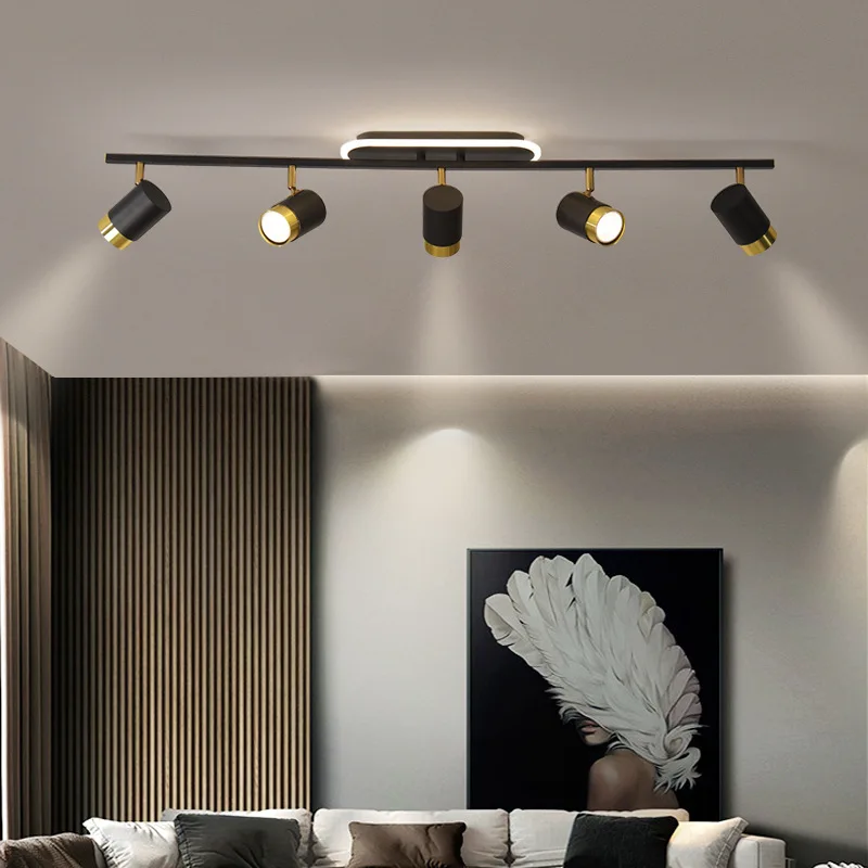 Imagem -03 - Lustre Moderno Minimalista Led Lâmpadas de Iluminação Preto e Branco Sala Quarto Varanda Corredor Decoração de Casa