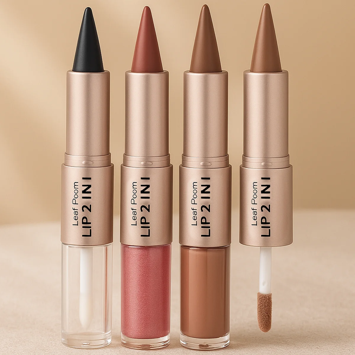 Matita per contorno labbra affusolata marrone nero Matita per contorno Specchio a doppia testa Smalto per labbra rimpolpante Lucidalabbra in cristallo Labbra rosse sexy Trucco tinta