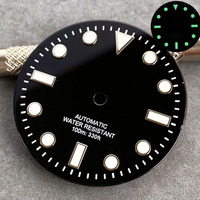 Tandorio New Mod 29mm Black 100m Water Resistant Text Watch Dial Face Parts For \