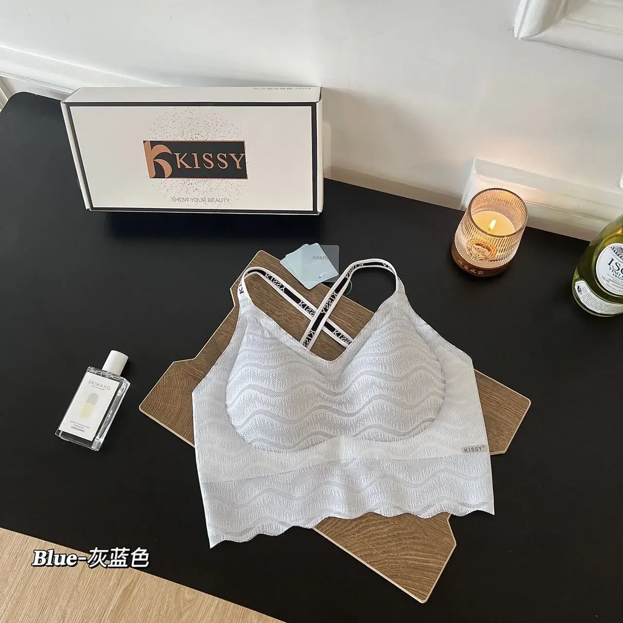 

Нижнее белье Kissy с перекрестной спинкой, удобный и дышащий сексуальный кружевной женский бюстгальтер контрастного цвета внутри и снаружи