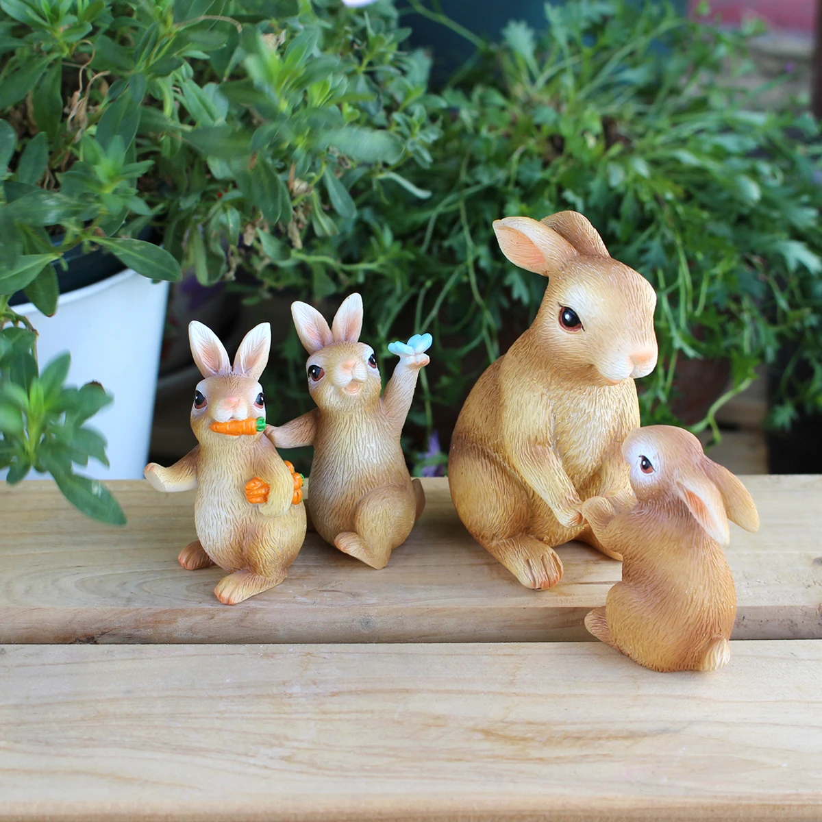 Game Rabbit Set Outdoor, Courtyard, Garden, Bonsai Decoration Easter Rabbit Statue Valentine's Day Gift Mother's Day Gift