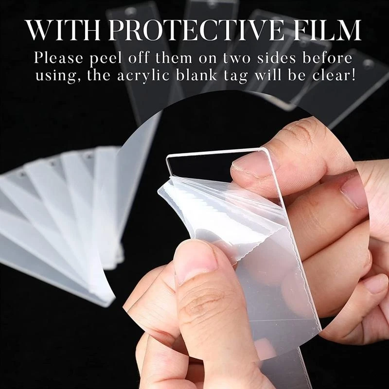 

20 шт. прозрачные акриловые закладки с кисточками 0,94x5,5 дюйма, незавершенные закладки под покраску для рисования, ремесло