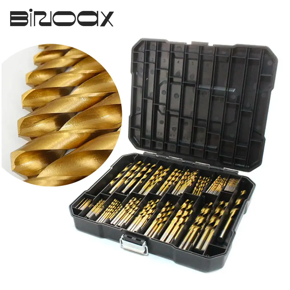 Binoax 99/230 Pcs Titanium Drill Bit Set for Steel Wood Plastic, Metal Copper Aluminum Alloy with Storage Case