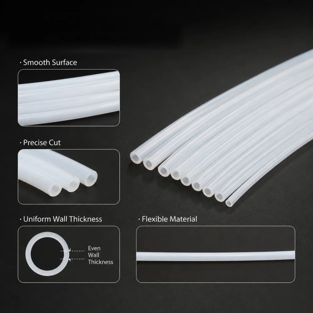 White PTFE Tube Insulated Capillary ID 0.3-5mm 600V Heat Protector Transmit Hose Rigid Temperature Corrosion Resistance - view 3