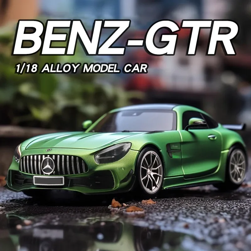 1:18 Mercedes Benz GTR Sports Model Car Diecast Miniature Car Collect Simulation Sound Light Vehicle Toy Car For Kids Gift