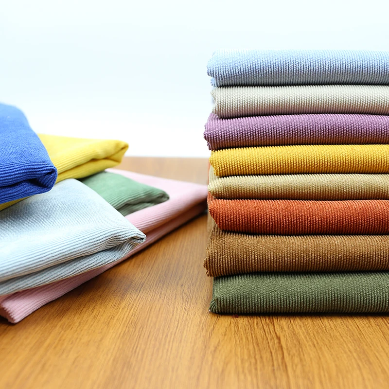 Striped Corduroy Fabric By Meter for Needlework Clothes Coats Pants Skirt Diy Sewing Soft Thick Wearable Cloth Plain Black Brown