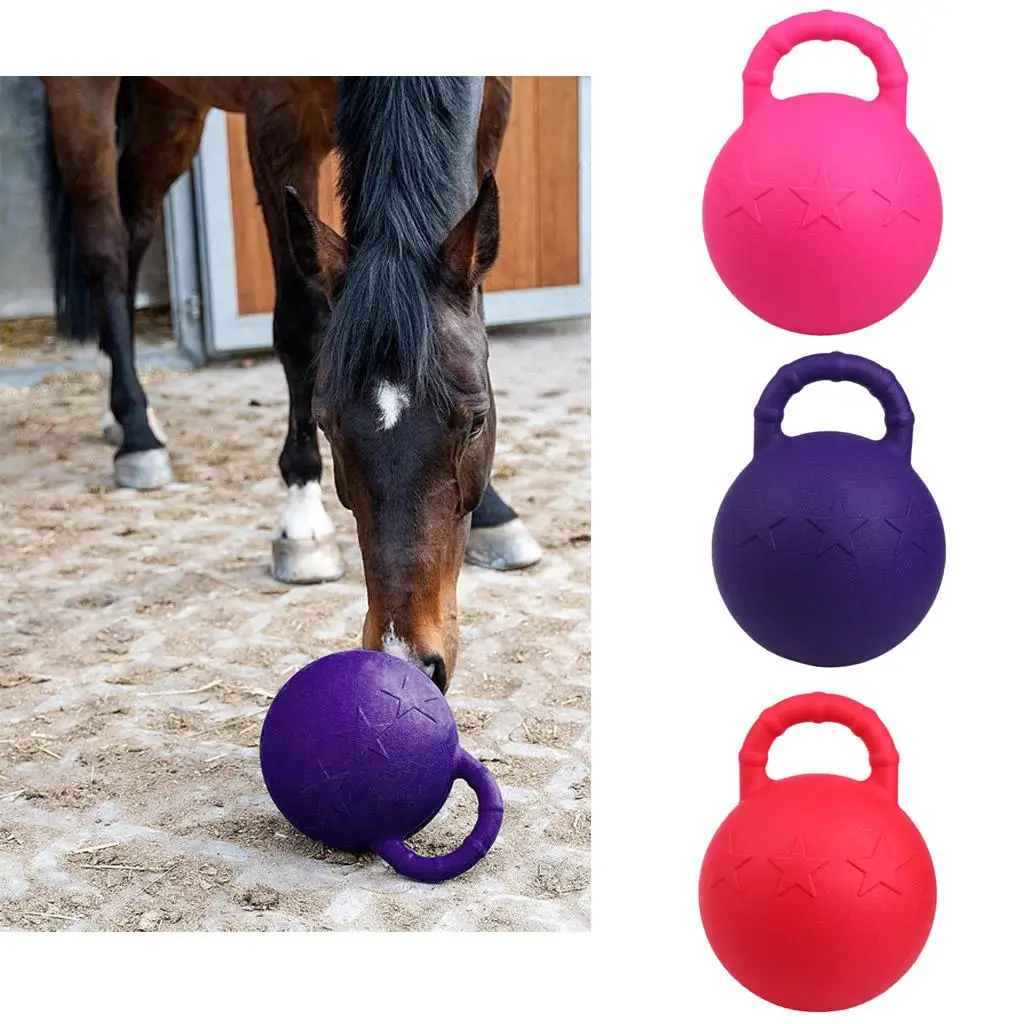 Pelota de goma para masticar de caballo de alta resistencia, pelota de juego sólida equina de 25/28cm, juguetes de juego perfumados de frutas para caballos, pelota de juego para mascotas Joy Fun