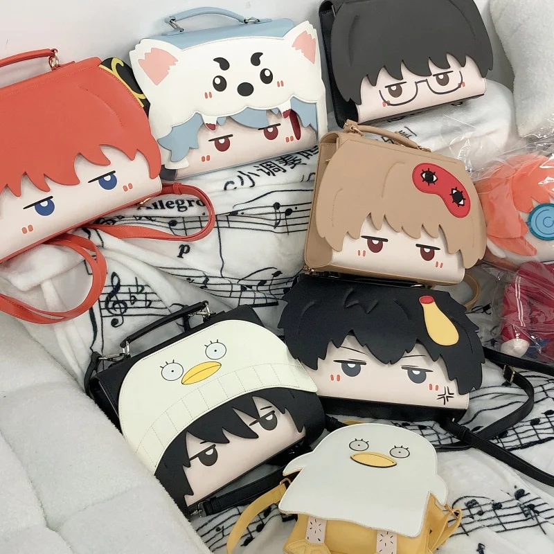 Gintama-Serie, magnetischer Klappenrucksack, Gintoki Sakata, Kagura, Umhängetasche mit Tragegriff, Mehrzwecktasche, süßes Geschenk für Mädchen