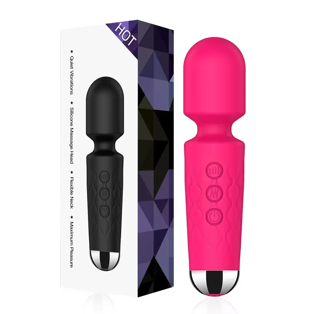 Best Seller Powerful Magic Wand Vibrator 20 Speeds Clitoral Nipple Stimulator G Spot Massager Rechargeable Sex Toy for Women