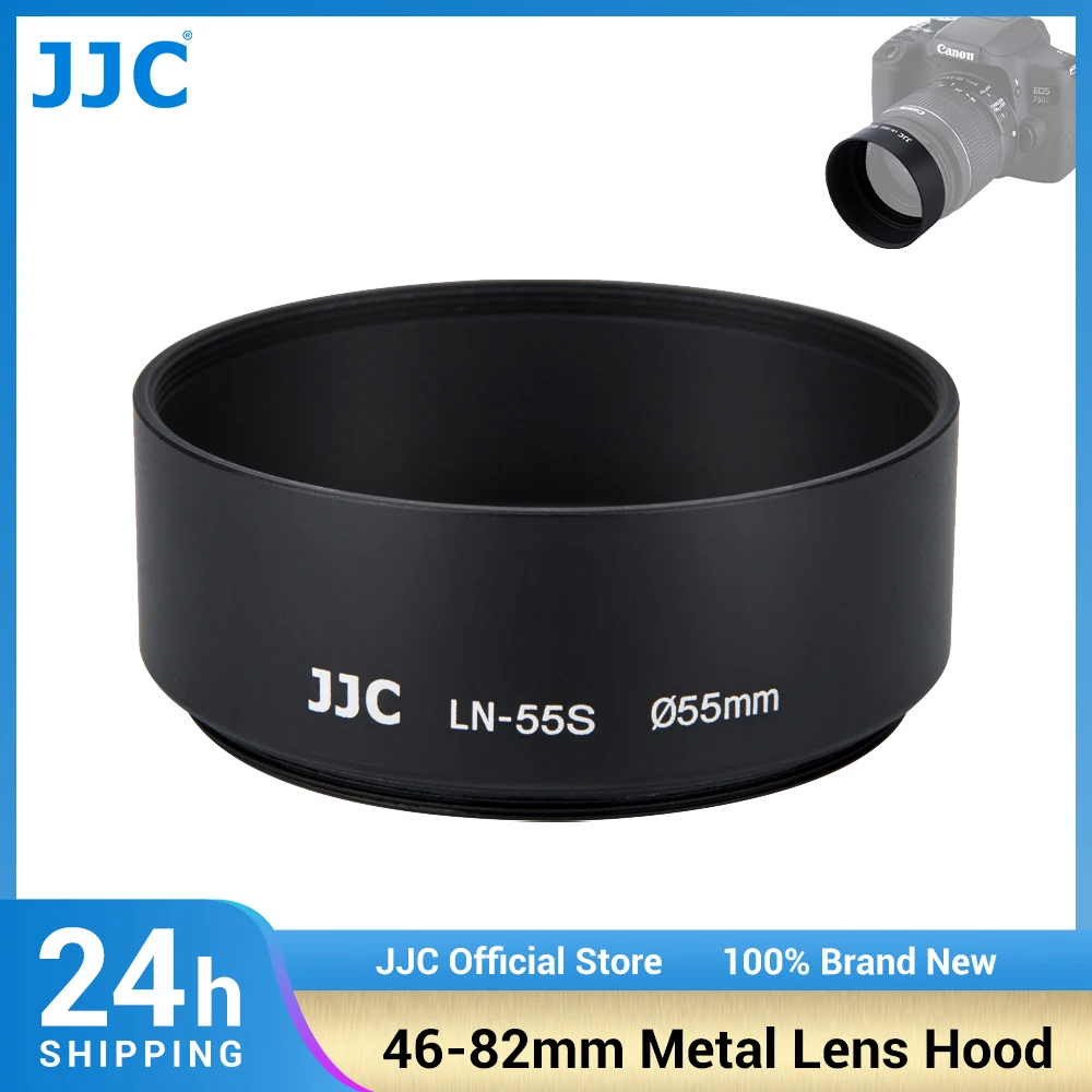 JJC Universal Metal Lens Hood Screw-in 46mm 49mm 52mm 55mm 58mm 62mm 67mm 72mm 77mm 82mm Lens Hood for Canon Nikon Sony Camera