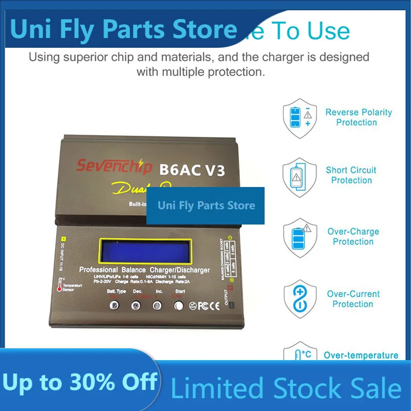 New 80W Imax B6AC V3 Smart Digital Balance Charger For RC Helicopter Re-peak NiMH NiCD LiHV NiCd PB Li-ion Battery ChargeUniFly