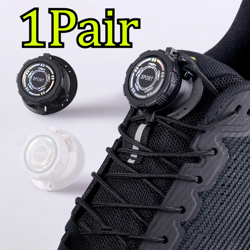 1Pair Automatic Shoelaces Without ties Install simple Swivel Buckle Laces Thick Rope Tennis Sneakers Shoelace Shoe Accessories