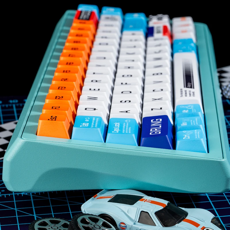 ECHOME-Juego de teclas con temática de Ford GT40, tapa de teclado de carreras personalizada PBT, OEM, perfil de cereza, accesorios de teclado mecánico