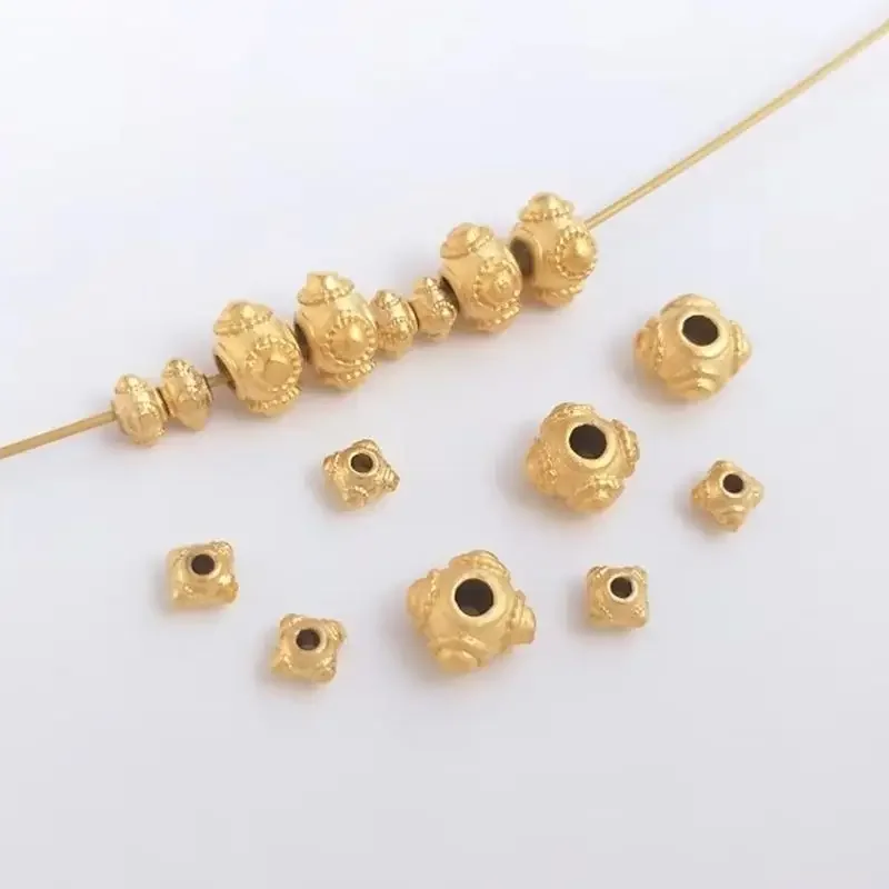 Ojos de libélula dorados y arena, cuentas divisorias de cuatro esquinas hechas a mano, accesorios de cuentas sueltas, cadena diy, materiales de cuentas de joyería