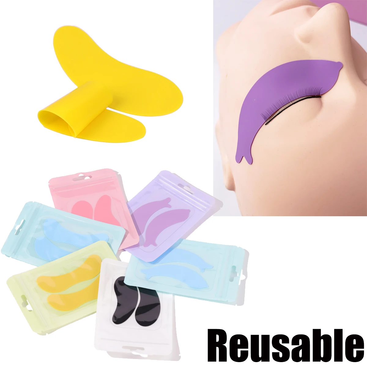 1PC Reusable Eyelash Extension Pads Silicone Eye Patches Tools Stripe Lash Lift Under Eye Pads Eye Patch For Eyelash Extensions