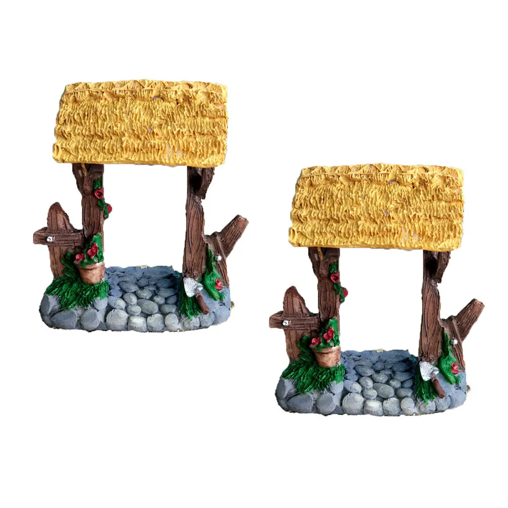 

2Pcs Creative Hedge Gate Resin Landscape Ornament Fairy Garden Decor for DIY Terrarium Miniature Garden Resin Landscape Crafts