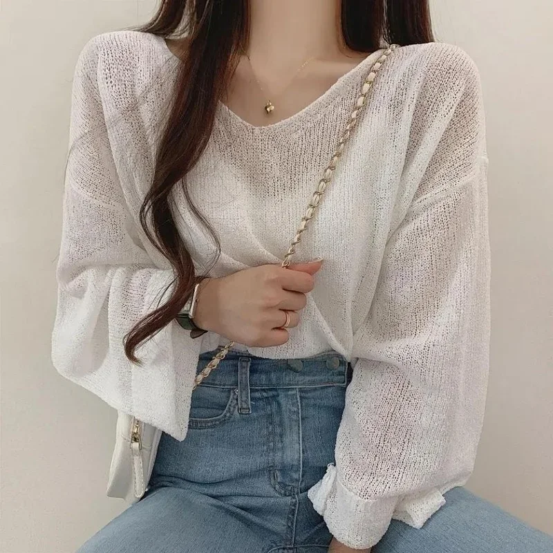 Tops Sweaters For Women With Headings Ladies Sweater Pullover Cropped Autumn 2024 Trend Cute Kawaii Black Knitted High Quality