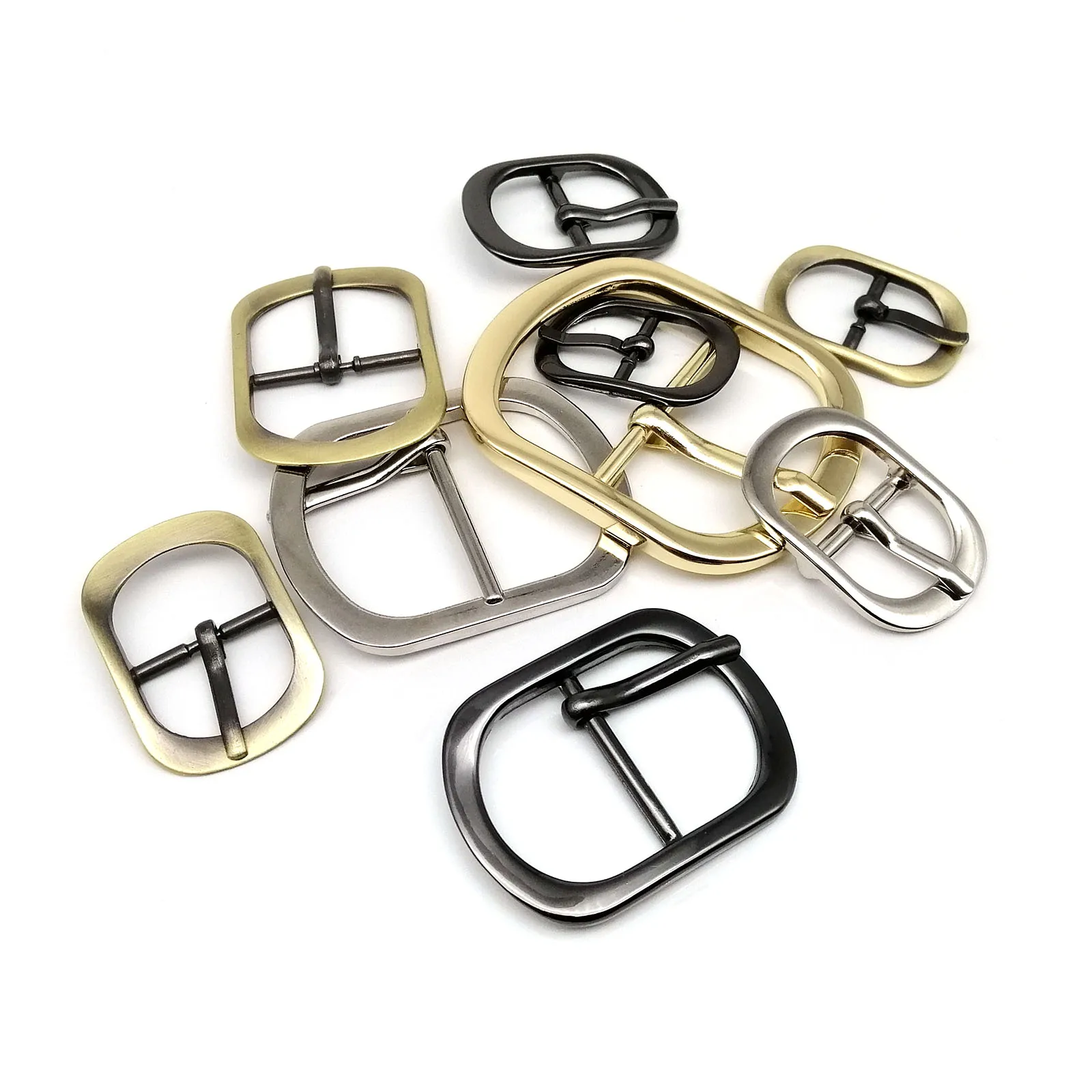 10pcs Metal Leather Hand Bag Purse Shoe Strap Shoulder Belt Adjust Roller Pin Buckle Snap Clips Rectangle Oval O Ring Repair DIY