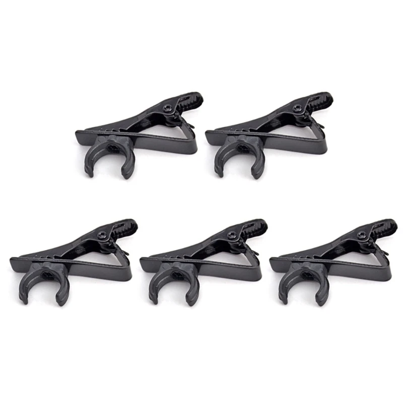 Durable Lapel Microphone Clip Pack of 5 Protable Microphone Iron Clips for Online Karaoke Collar or Shirt Placement