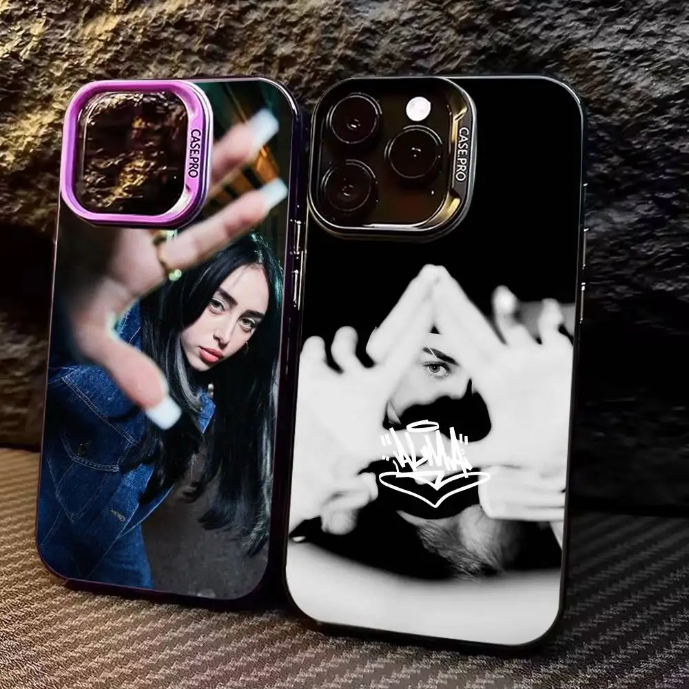 Funda de teléfono N-Nicki N-Nicole para iPhone 17,16,15,14,13,12,11 Plus,Pro Max, funda de teléfono plateada de color