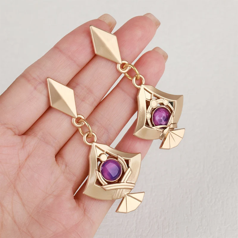 Genshin Impact Anime Yae Miko Vision Cospaly Props Metal Alloy Earring Ear Studs Jewelry Women Accessories Gift for Fans