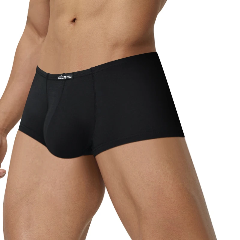 Ropa interior Sexy para hombre, Bóxer ajustado de Modal, bragas sólidas de cintura baja, Bikini deportivo sin costuras