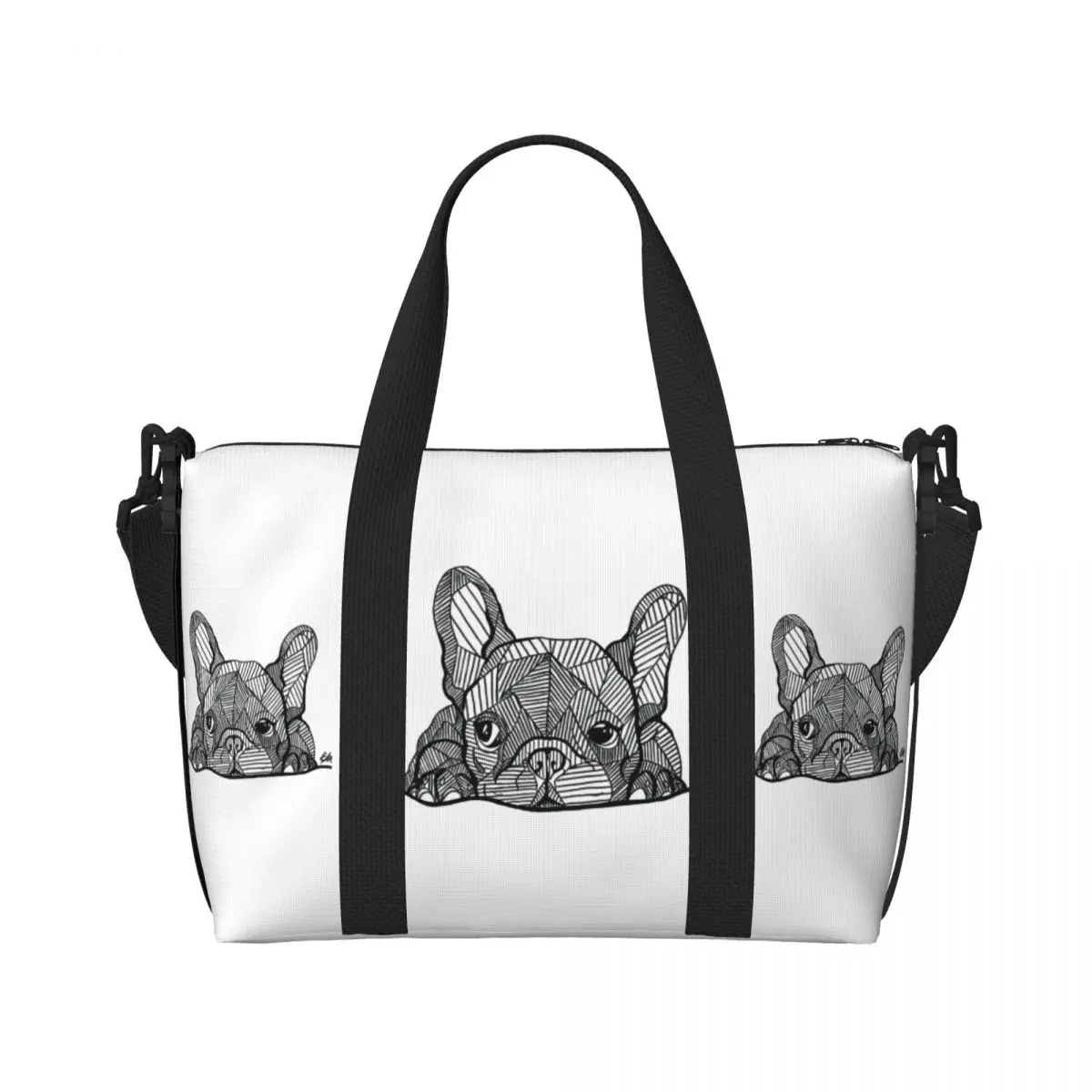 Custom French Bulldog Groceries Shopping Tote Bags Women Big Capacity Frenchie Dog Lover Gym Beach Travel Bags