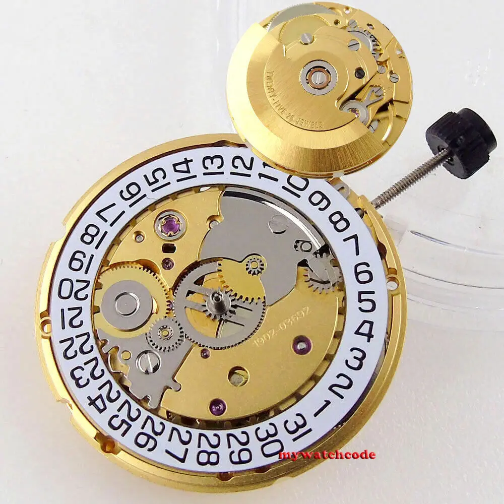 25 jewels 28800 bph golden PT5000 automatic movement replacement eta 2824-2