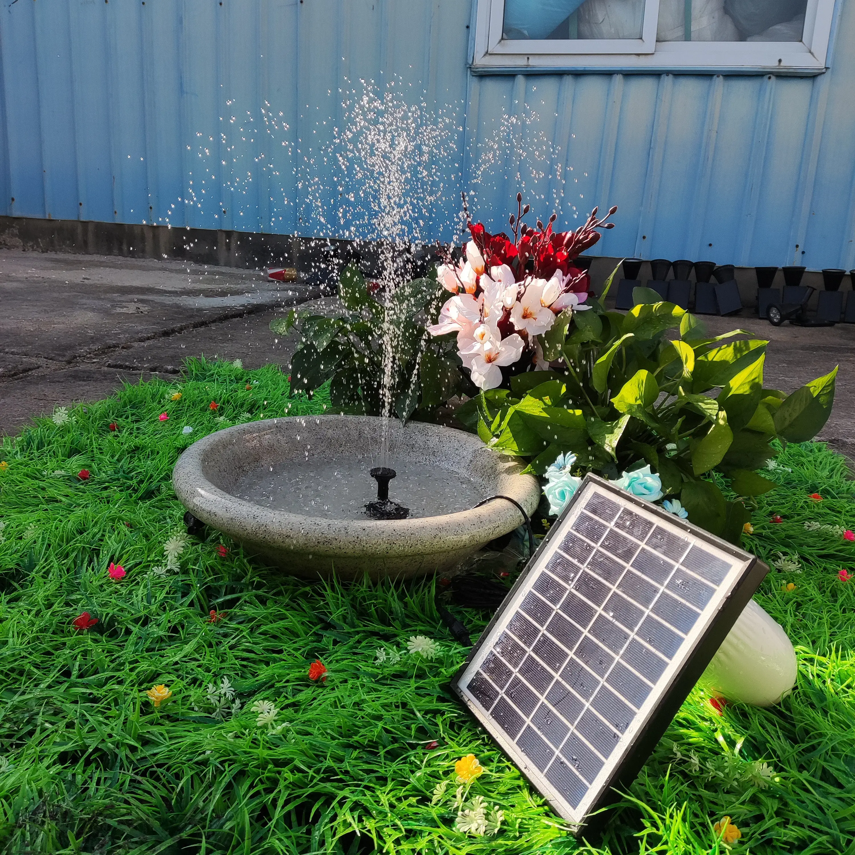 Solar Fountain, Solar Powered Bird Bath Fountain Pump 6.5w Water Pump,Outdoor Watering Submersible Pump for Pond Solar Panel Kit view 3